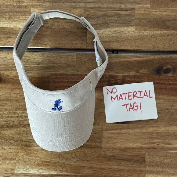 DISNEY PARKS Mickey Mouse Beige Tan Cotton Visor Cap Golf Sun Walt Disney World - Picture 9 of 10
